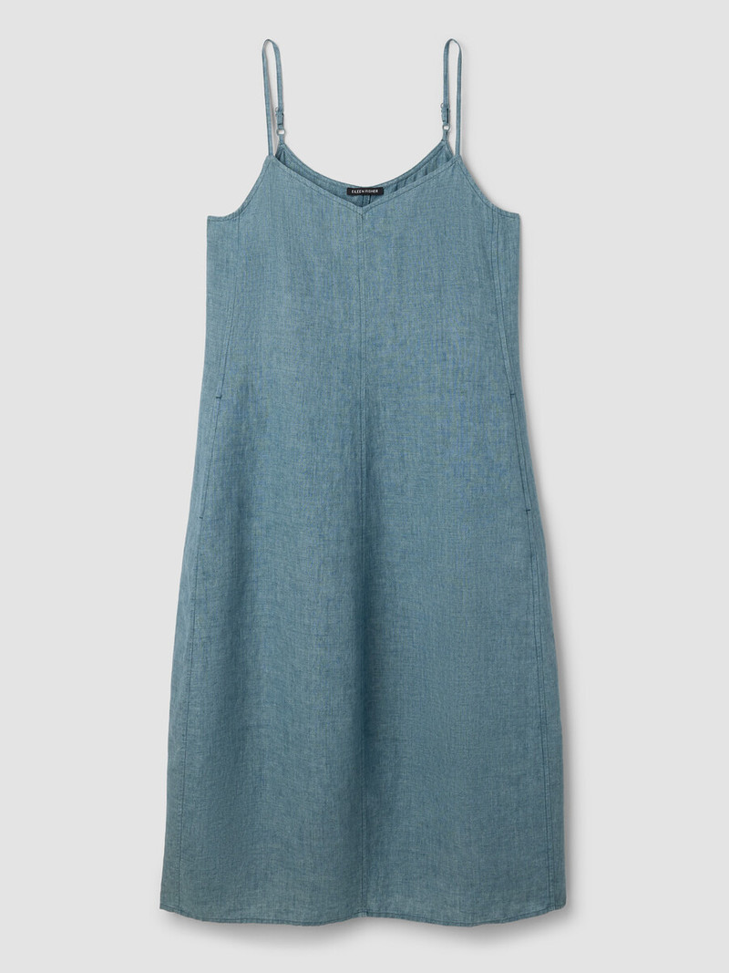 Washed Organic Linen Délavé Lantern Dress 1