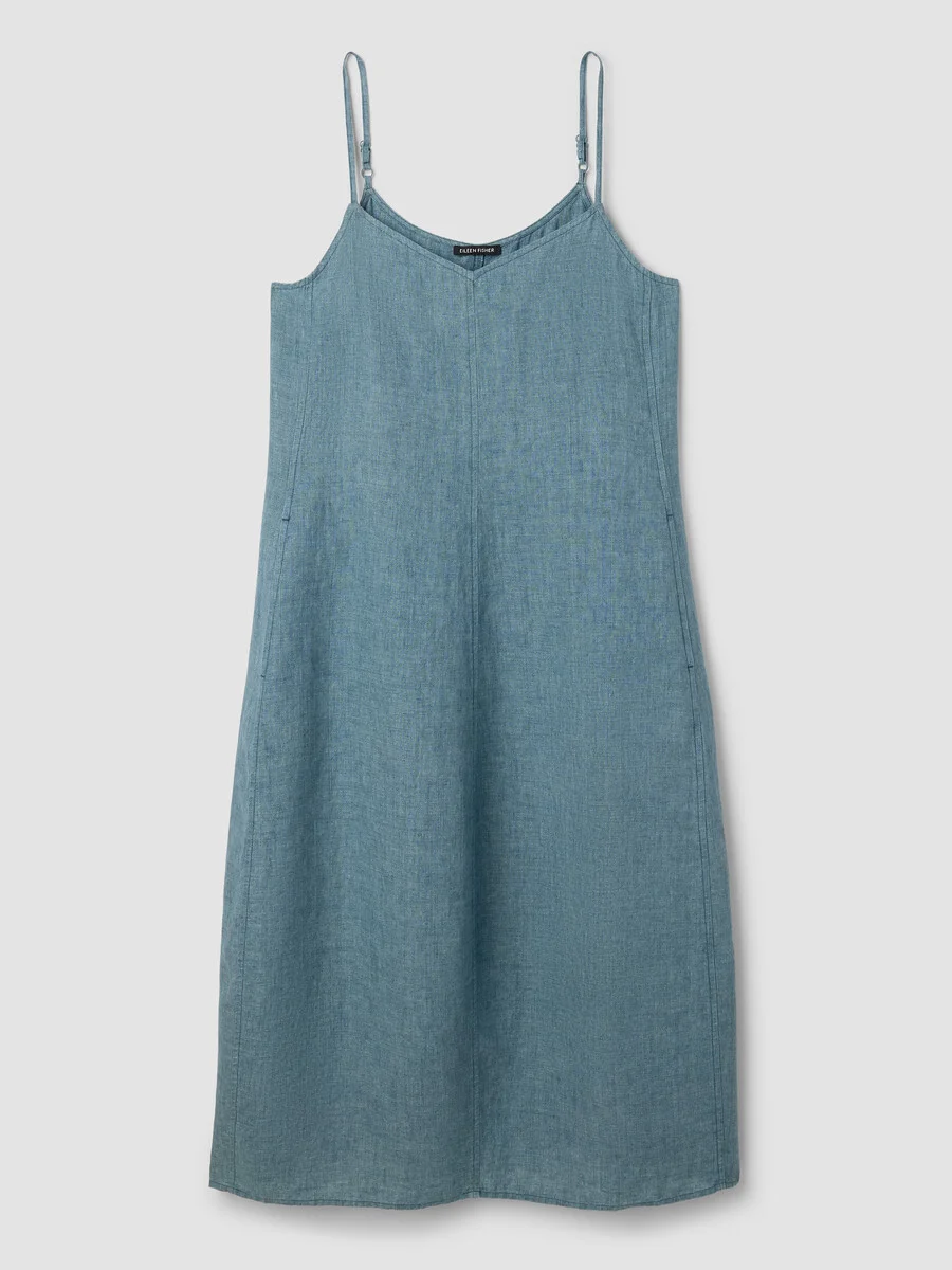 Washed Organic Linen Délavé Lantern Dress - 1