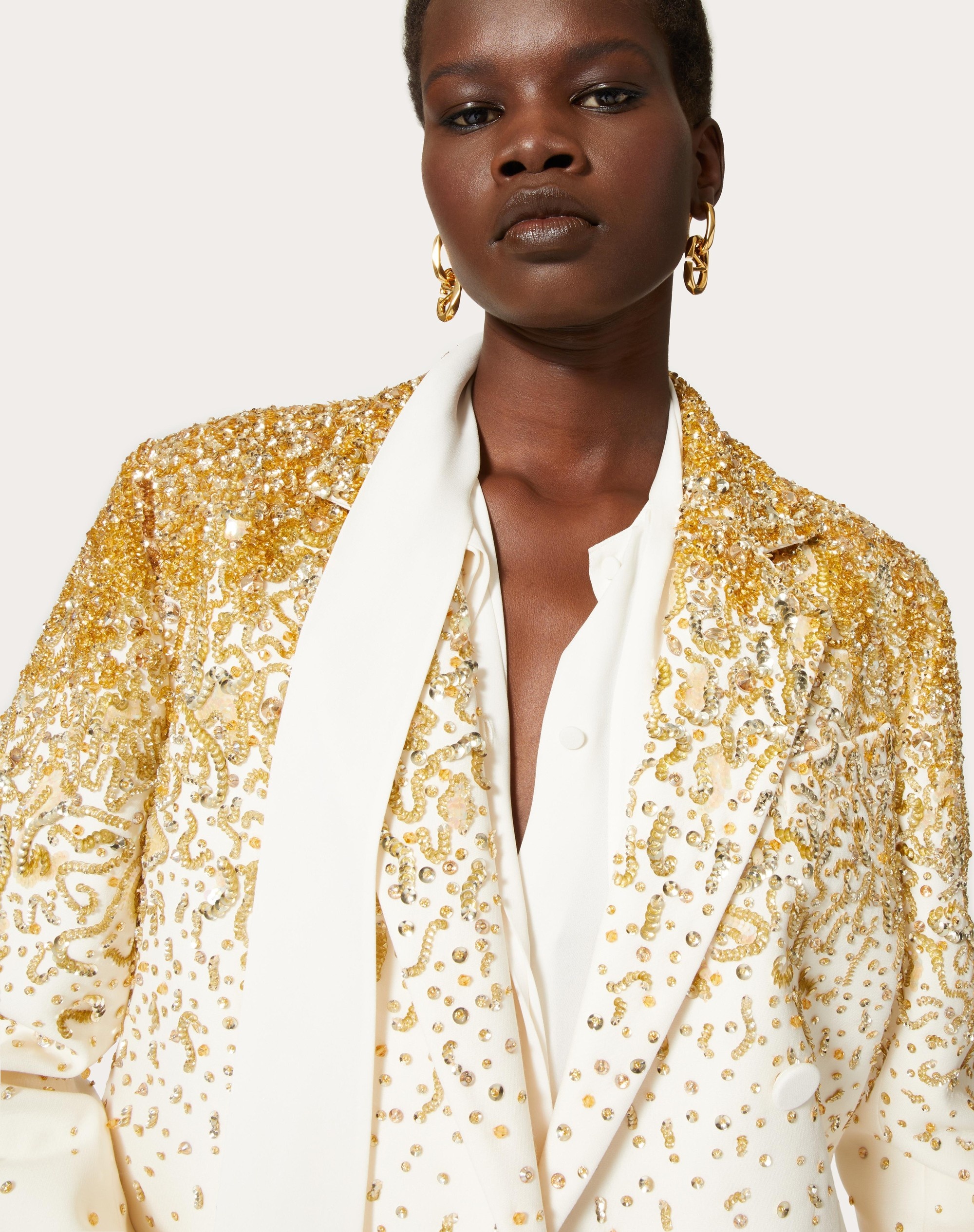 EMBROIDERED CREPE COUTURE BLAZER - 5