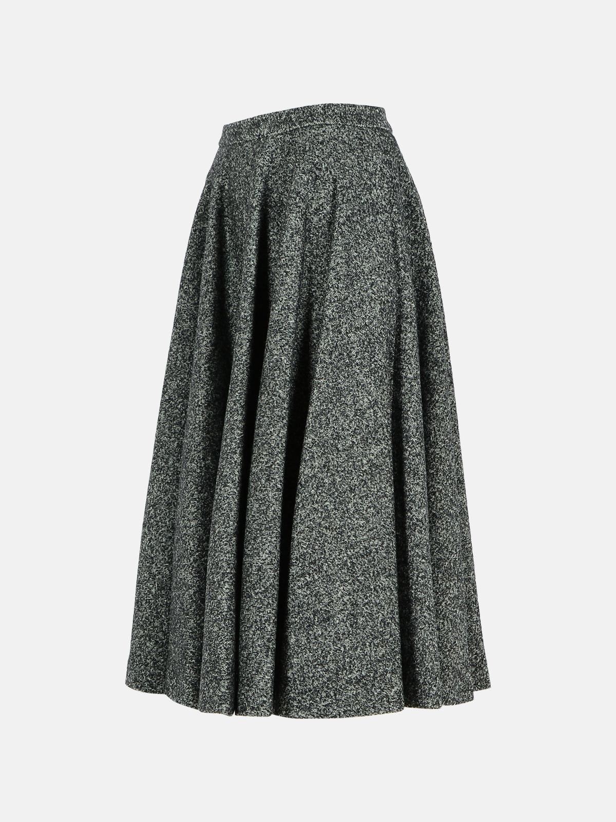 TWO-TONE VIRGIN WOOL BLEND SKIRT - 2