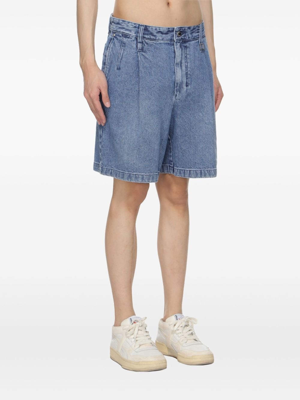 cotton denim shorts - 3