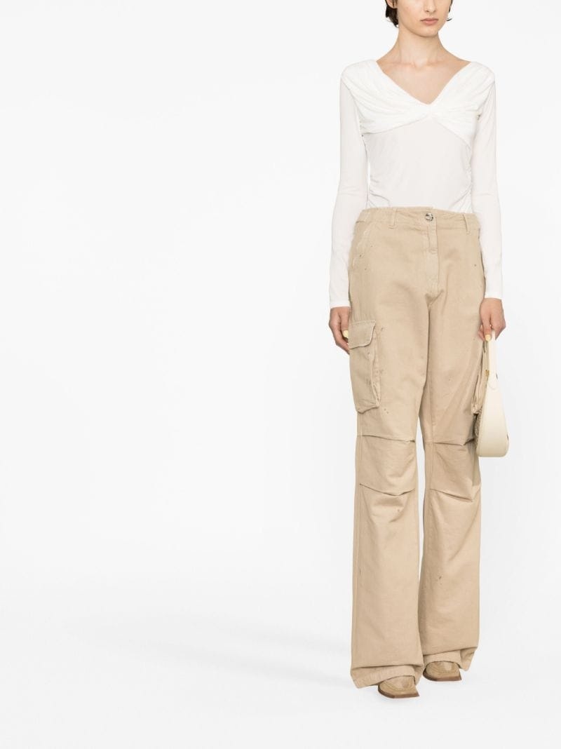 wide-leg cargo trousers - 2