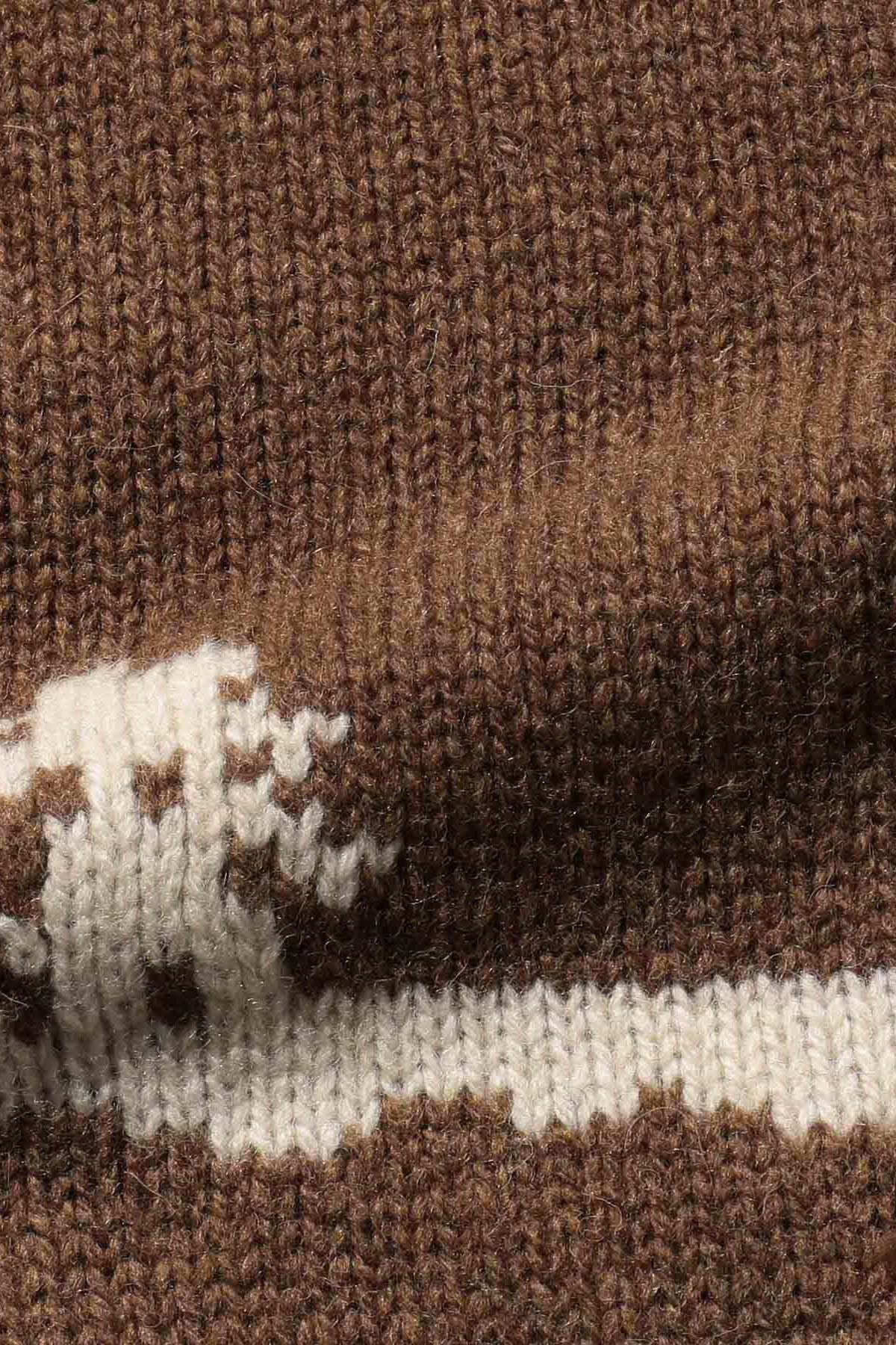 Crew Neck Intarsia 3G - Brown (DUCK) - 4