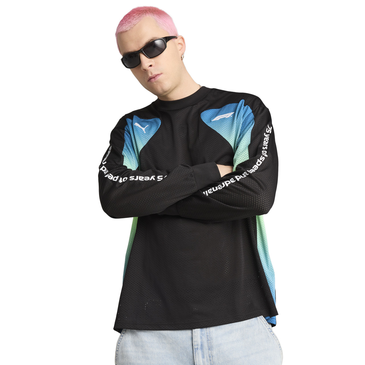 PUMA Mens PUMA F1 Oversized Long Sleeve T-Shirt - 1