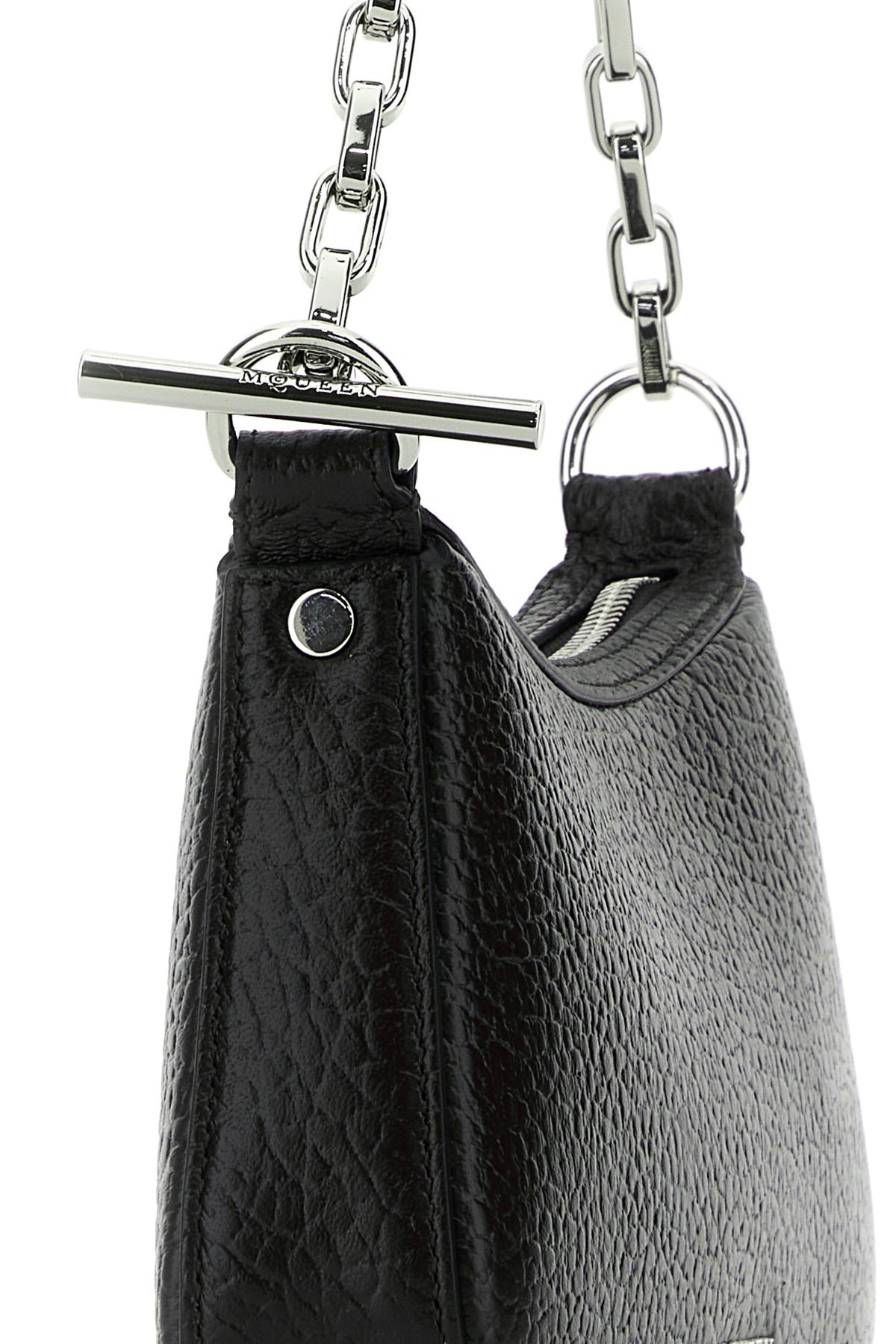 Black leather mini T-Bar handbag - 4