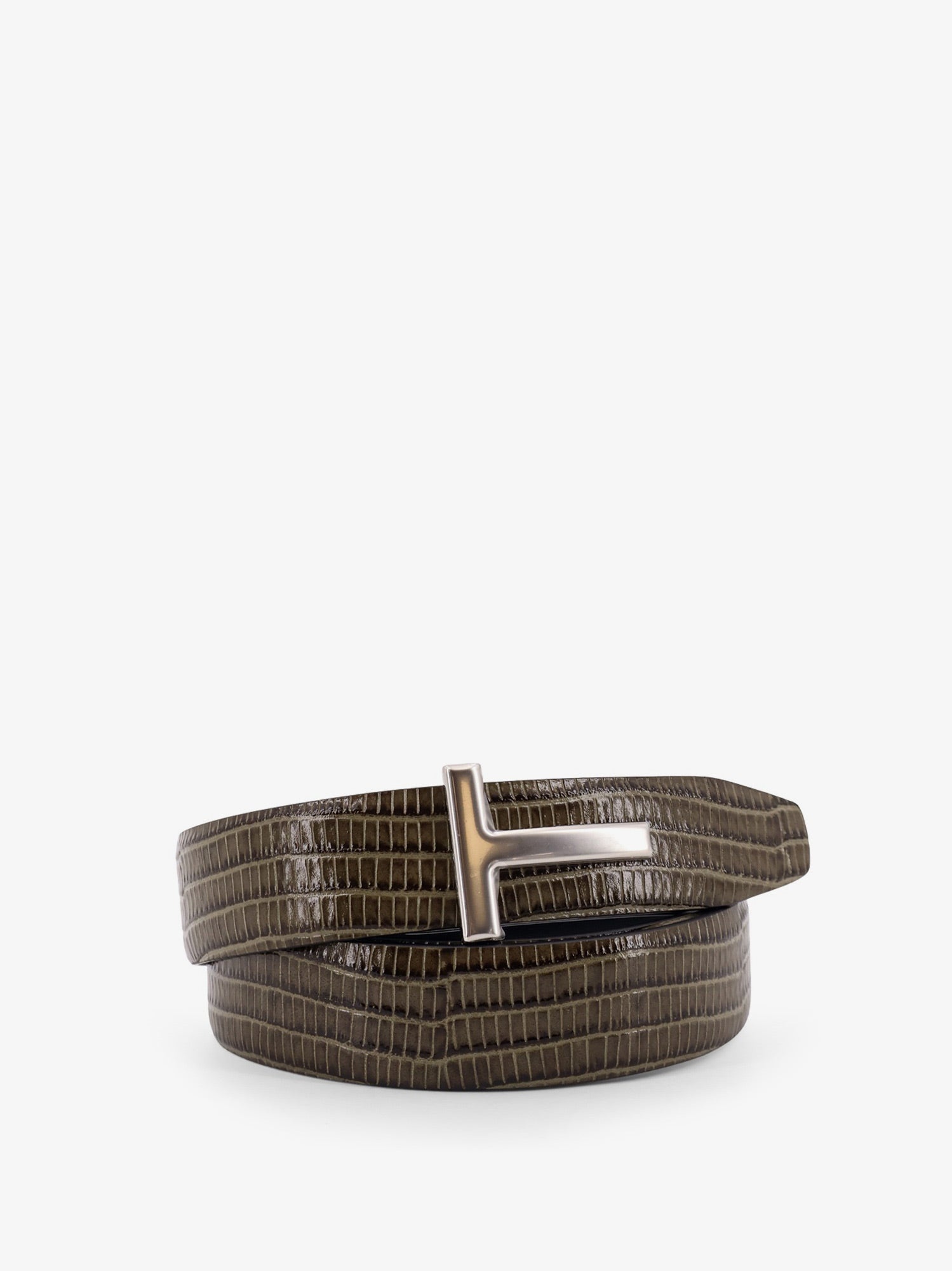 Tom Ford Leather Belt With Croco Effect - 3