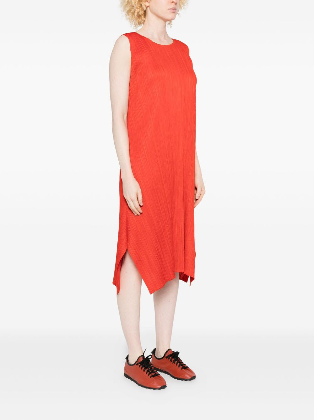 pleated sleeveless midi dress - 3