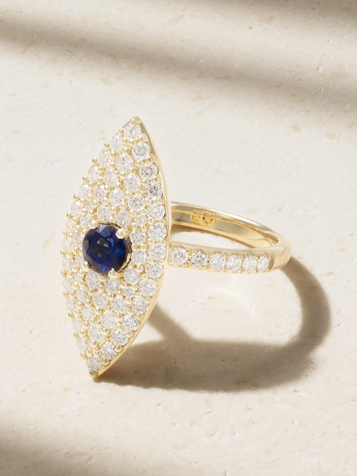 Evil Eye 18-karat Gold, Sapphire And Diamond Ring - 1