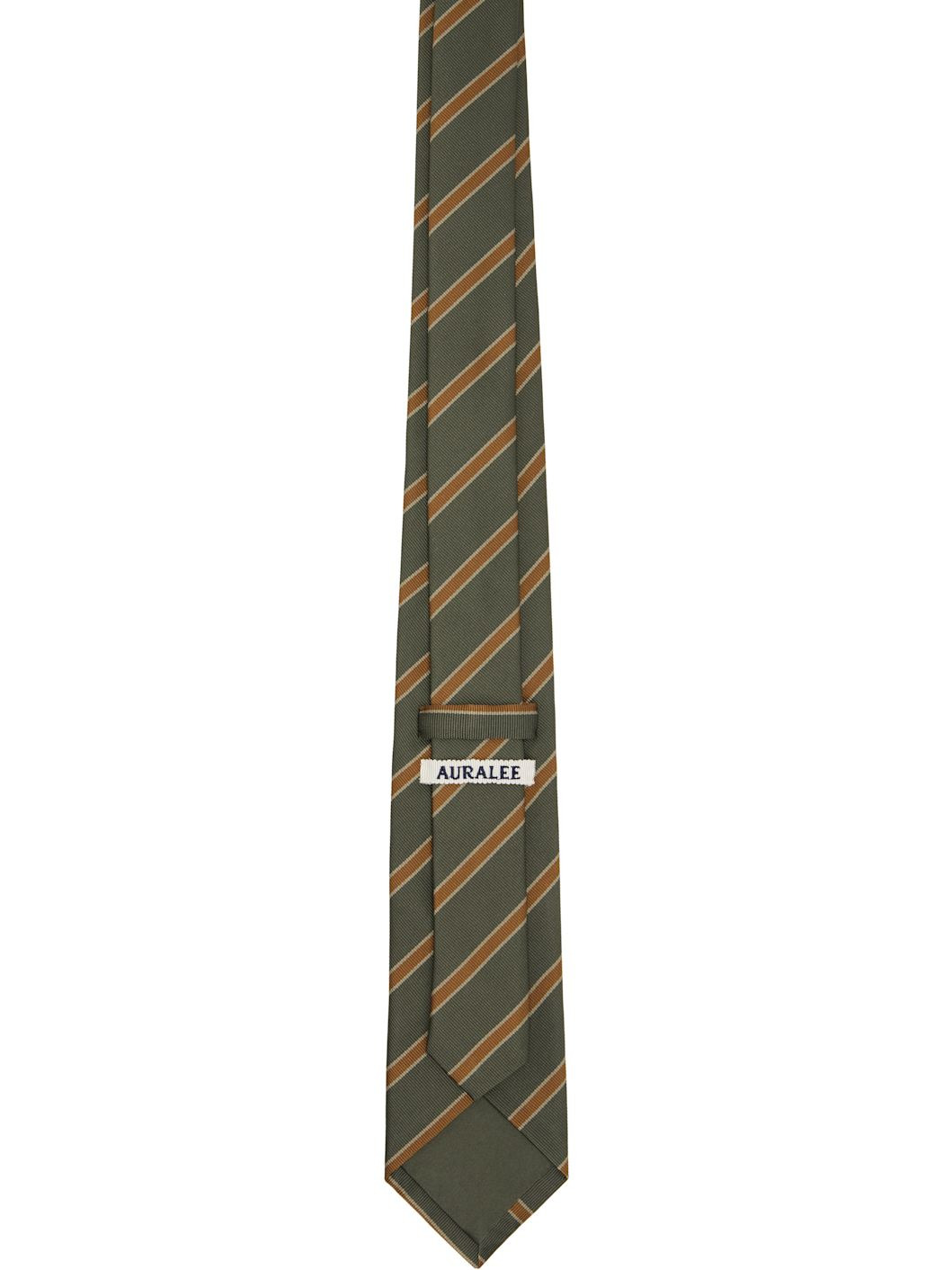 Green & Yellow Silk Stripe Tie - 2