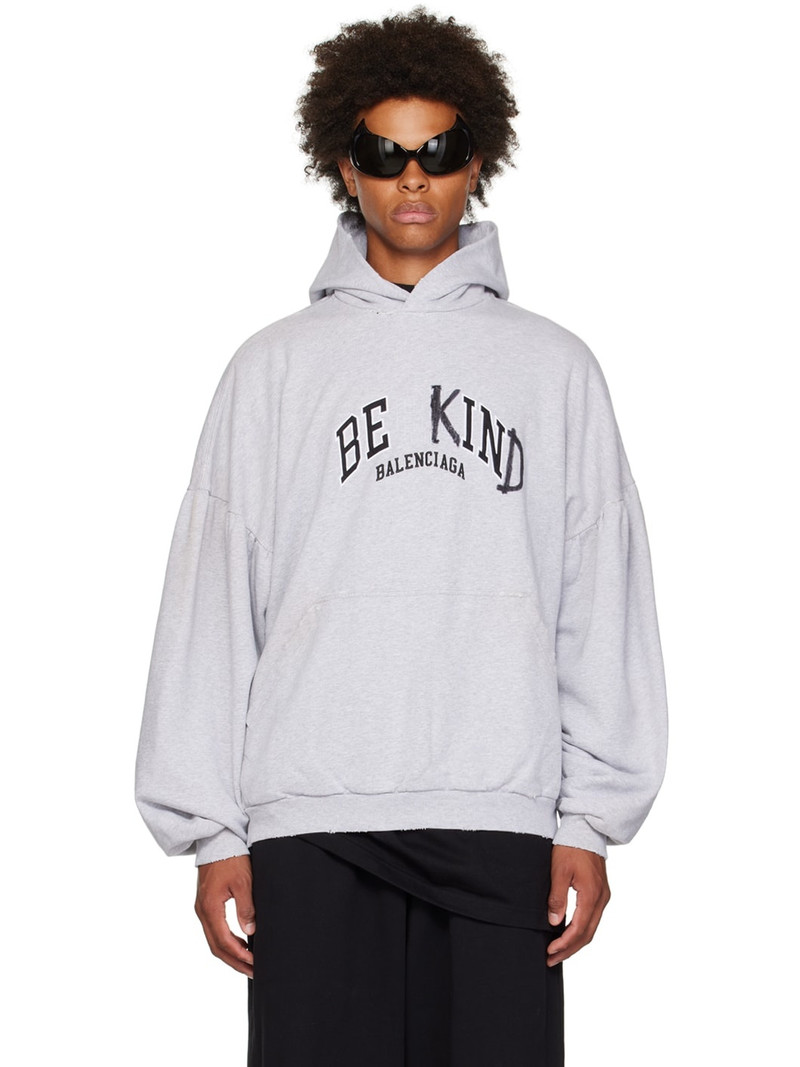 quote-print cotton hoodie - 1