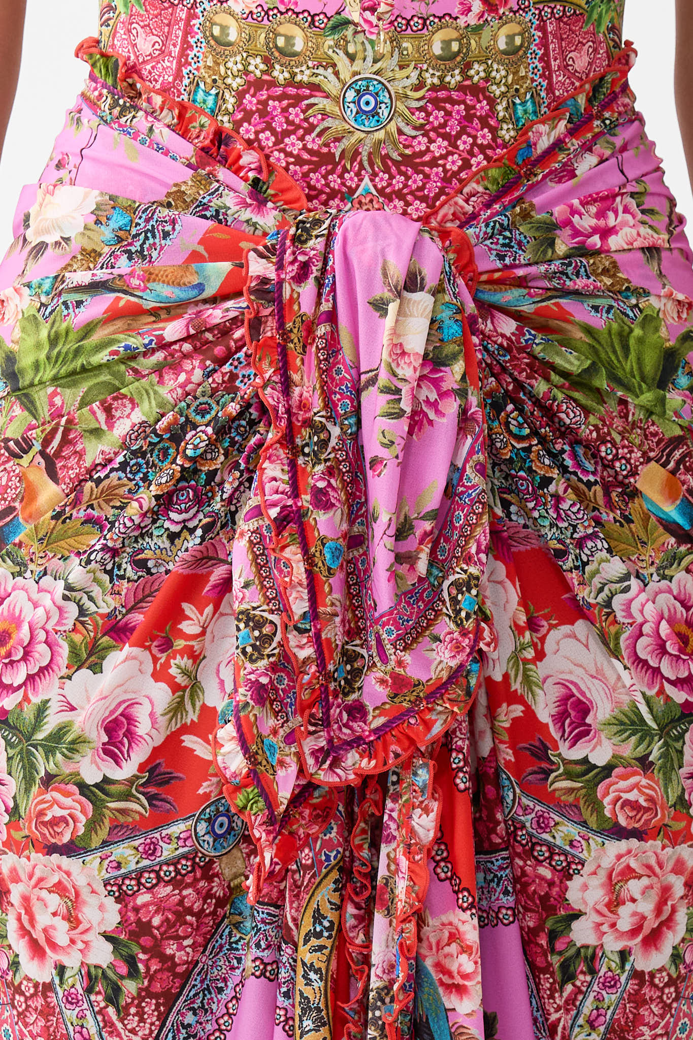MULTI WEAR LONG SARONG WITH FRILL EDGE - 6