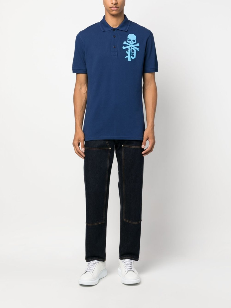 PHILIPP PLEIN Skull & Bones logo-print T-shirt outlook