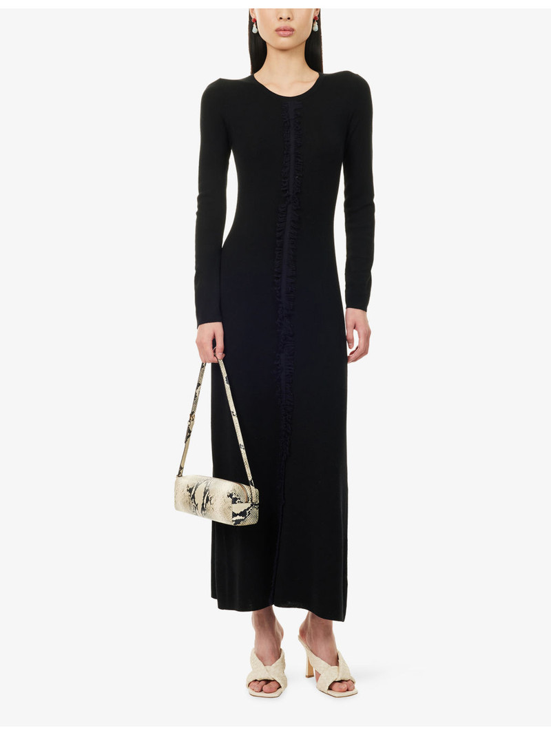 ZANKOV Rowen Fringed Wool Maxi Dress outlook