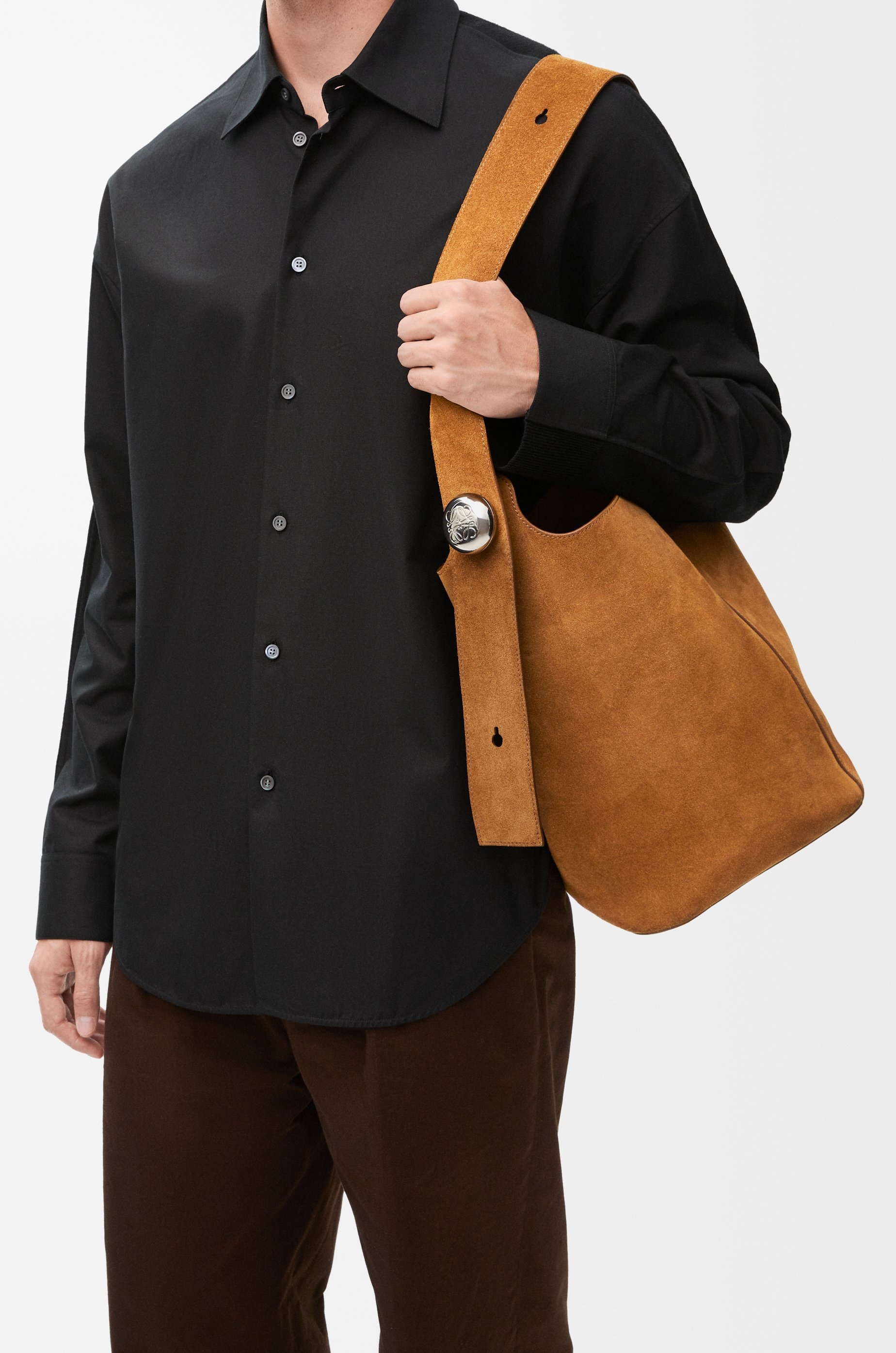 Large Pebble bucket bag in suede calfskin - 2