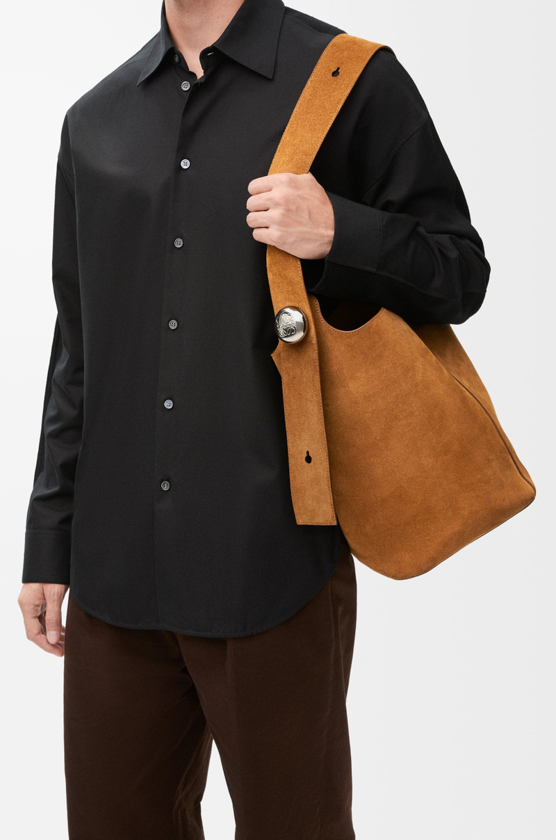 Loewe Large Pebble bucket bag in suede calfskin outlook