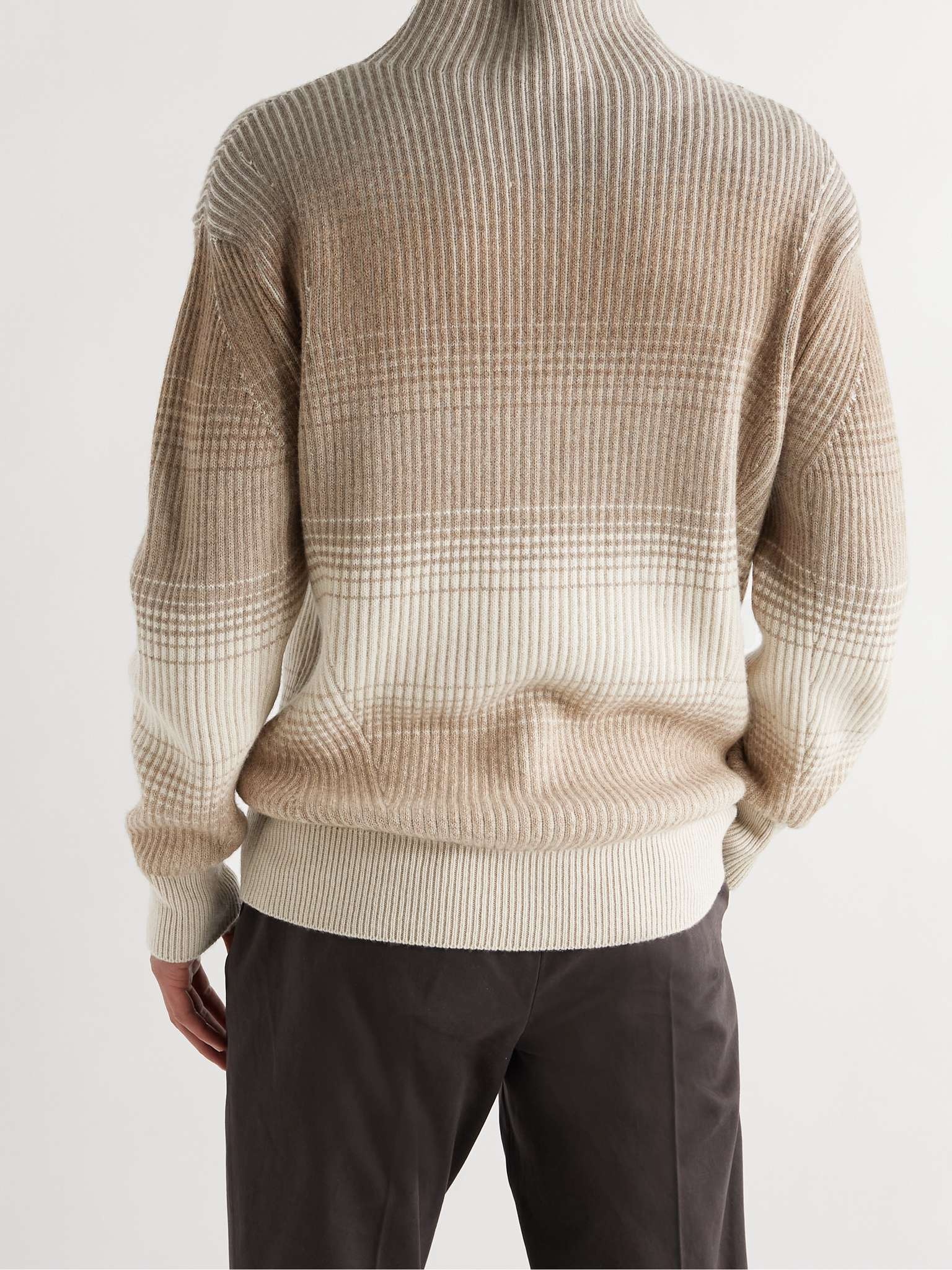 Ribbed Virgin Wool Mock-Neck Sweater - 4