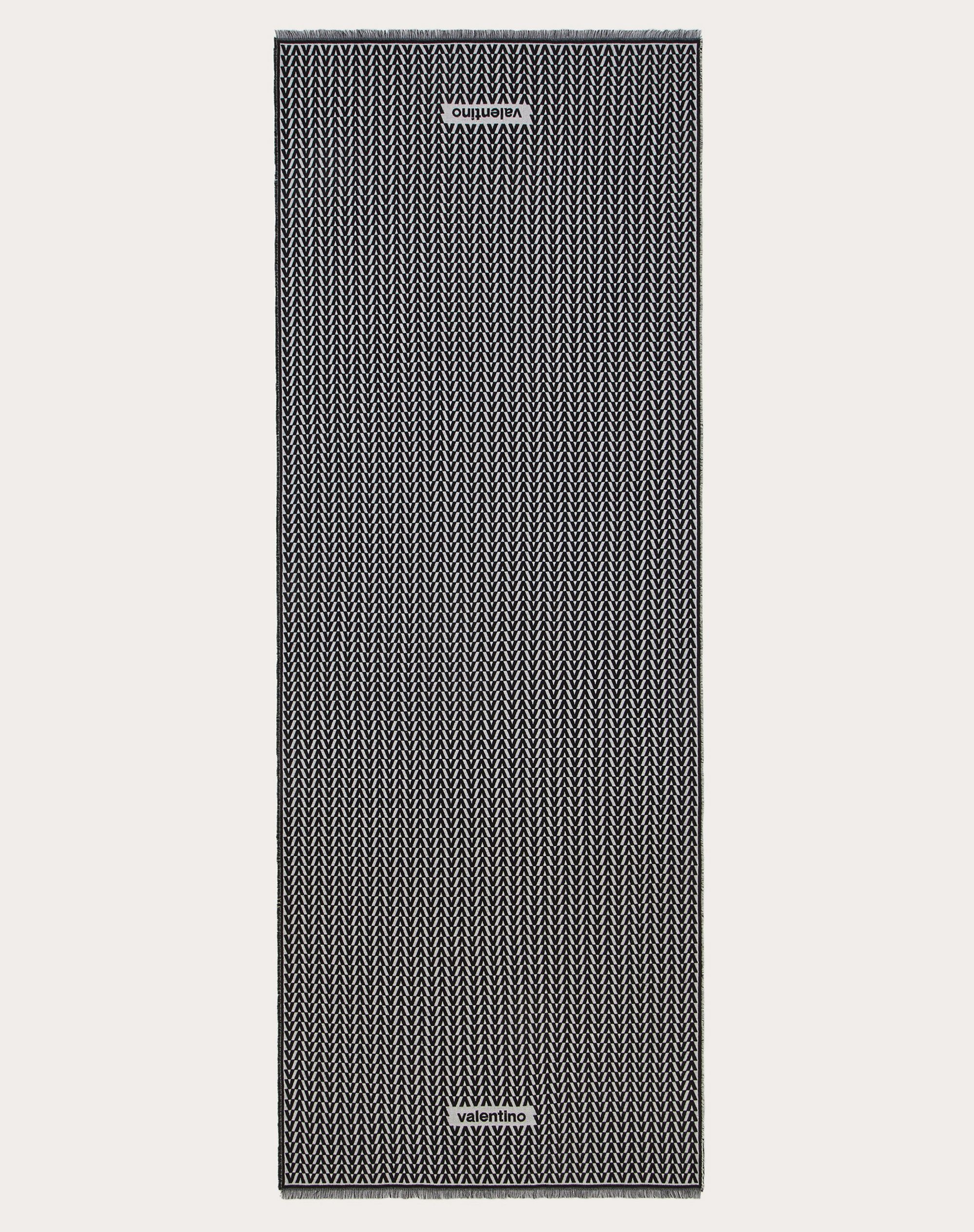 Optical Valentino Jacquard Stole in wool, cashmere and silk 75x200 cm - 3
