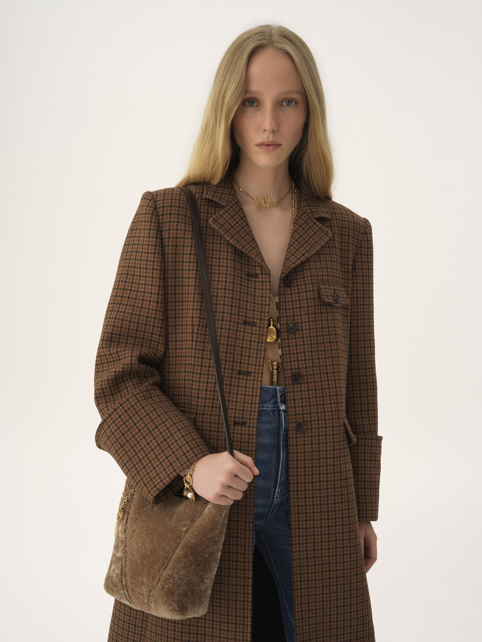 SMALL CHLOÉ SPIN TOTE BAG IN SHEARLING - 3