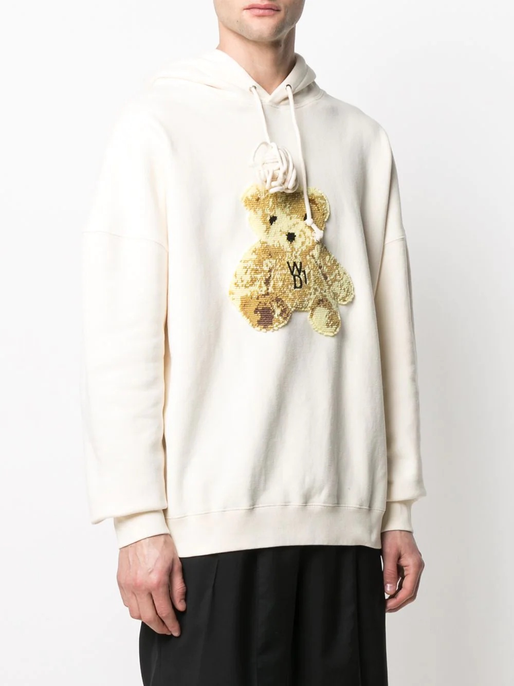 teddy bear patch hoodie - 3