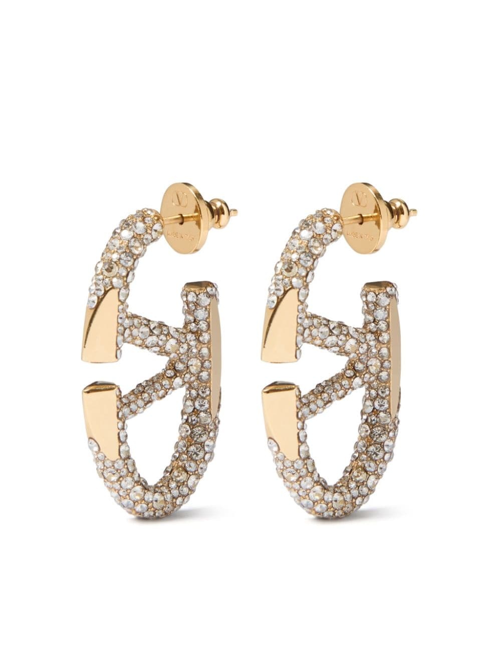 VLogo Signature rhinestone earrings - 1