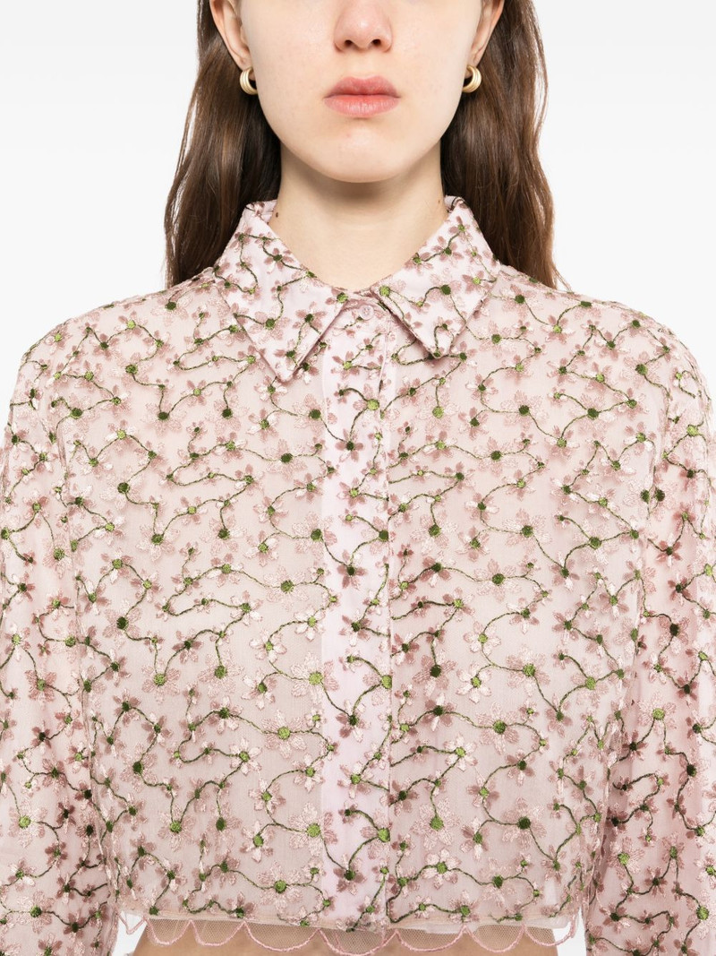 floral-embroidered cropped shirt 5