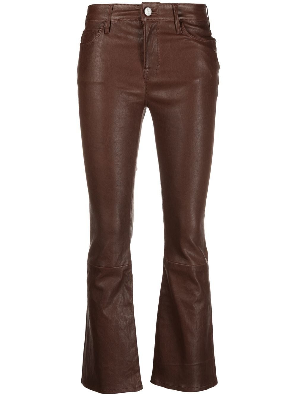 flared polished-finish trousers - 1