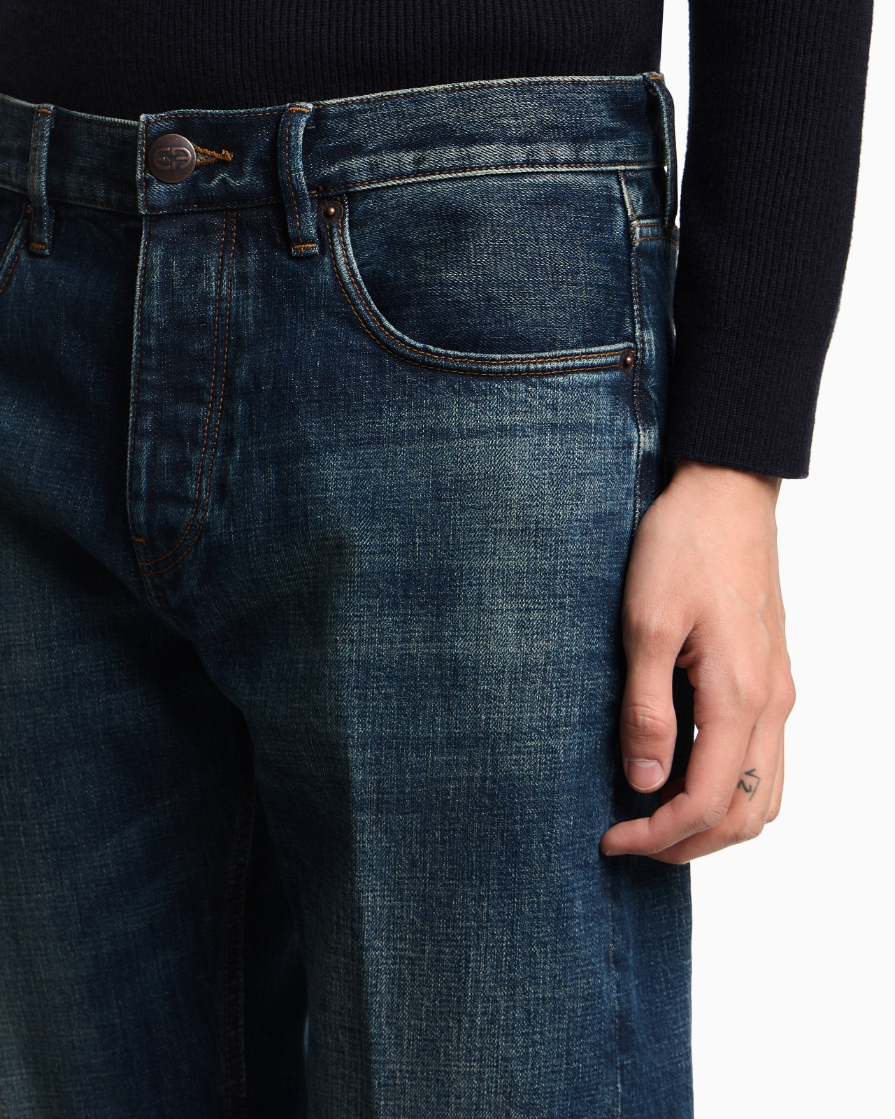 J41 STRAIGHT-FIT VINTAGE JEANS IN EMPORIO ARMANI LAB DENIM - 5