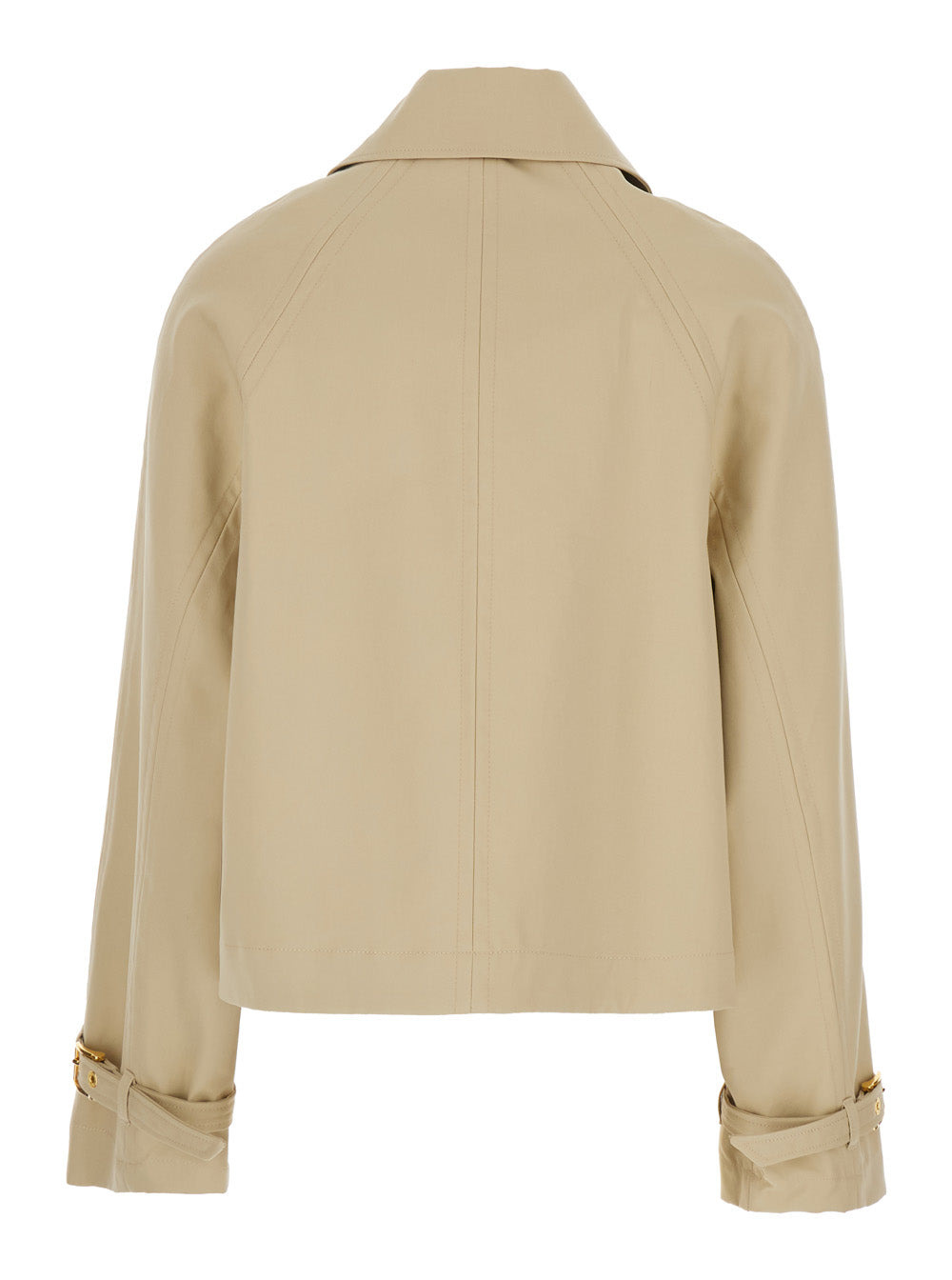 Ami Paris Women Beige Trench Coat With Classic Collar And Front Concealed Button Closure In Cotton W - 2