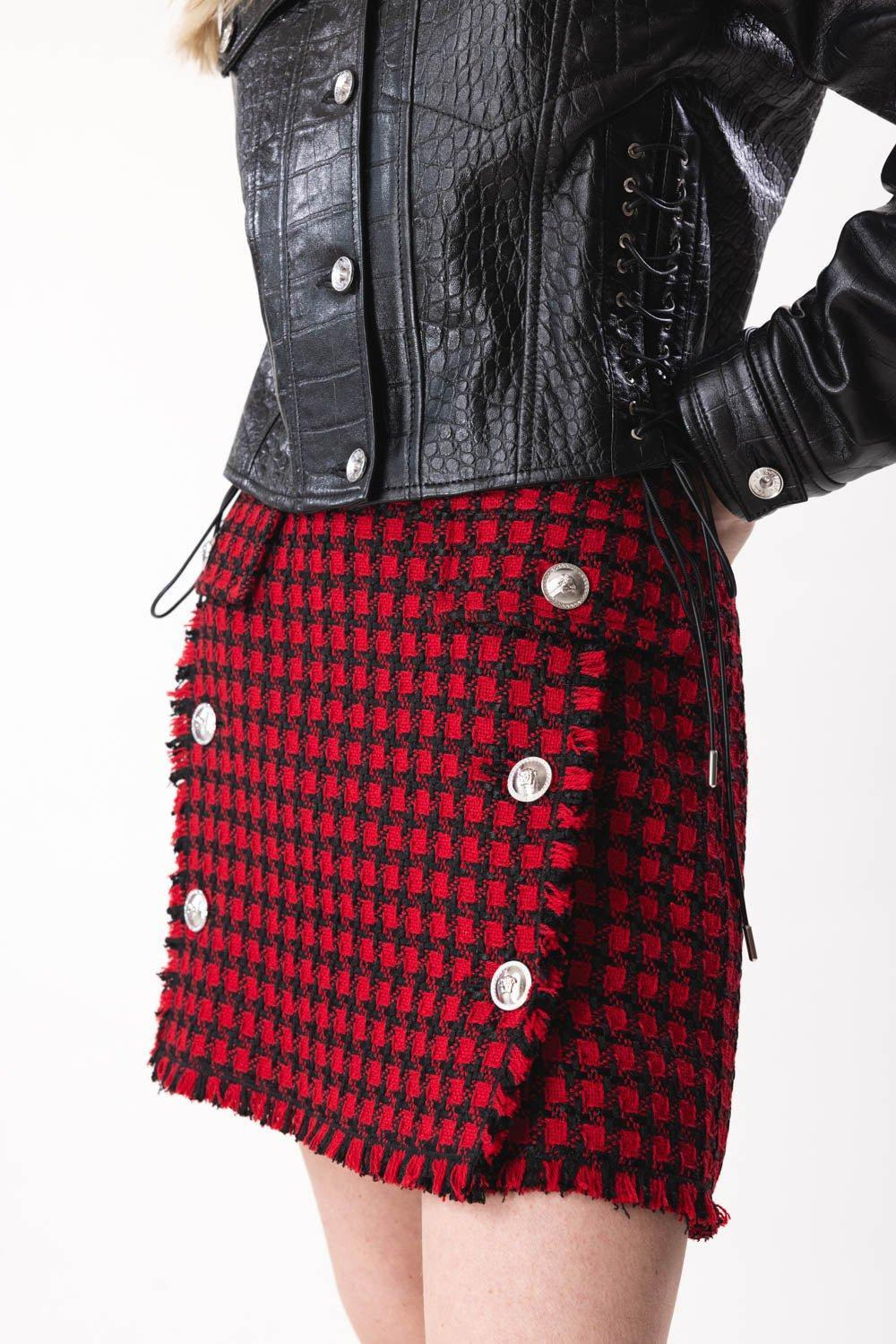 Windowpane Mini Skirt - 3