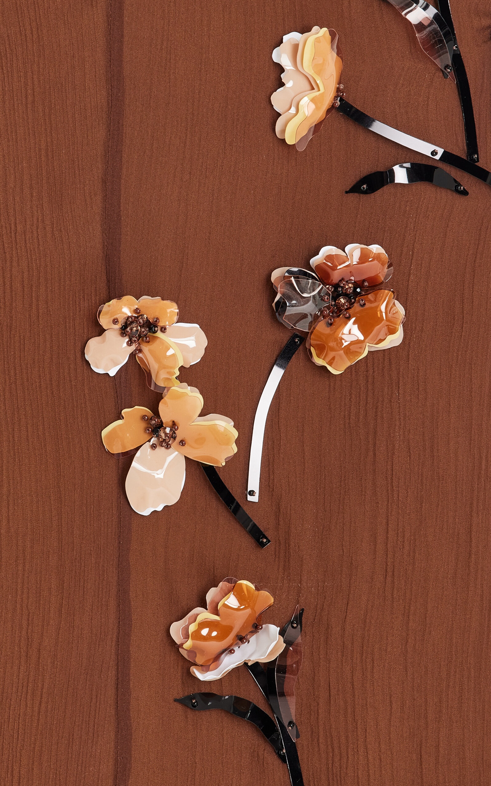 Miu Miu Embellished Chiffon Midi Dress brown | modaoperandi