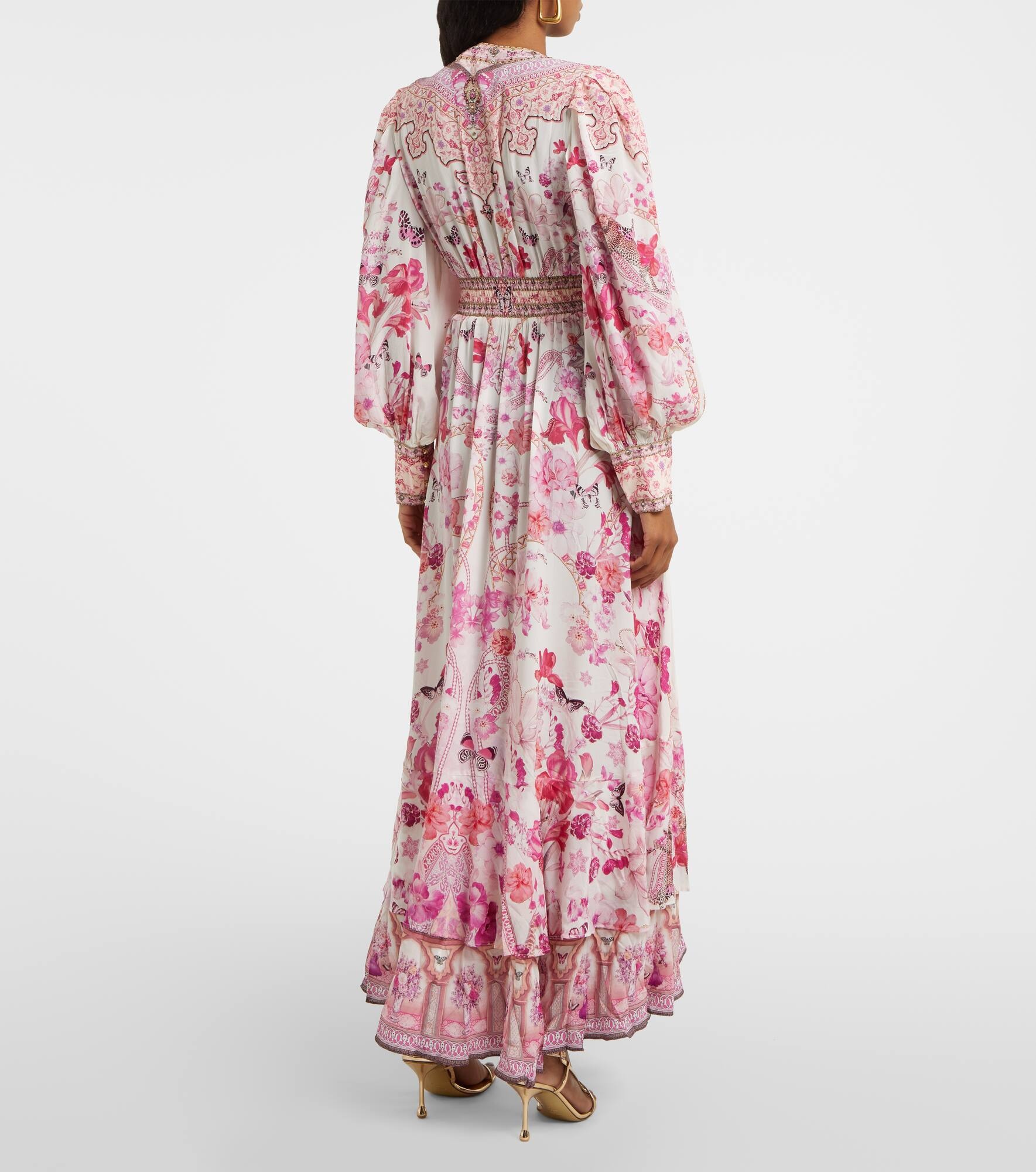 Embellished floral silk maxi dress - 3