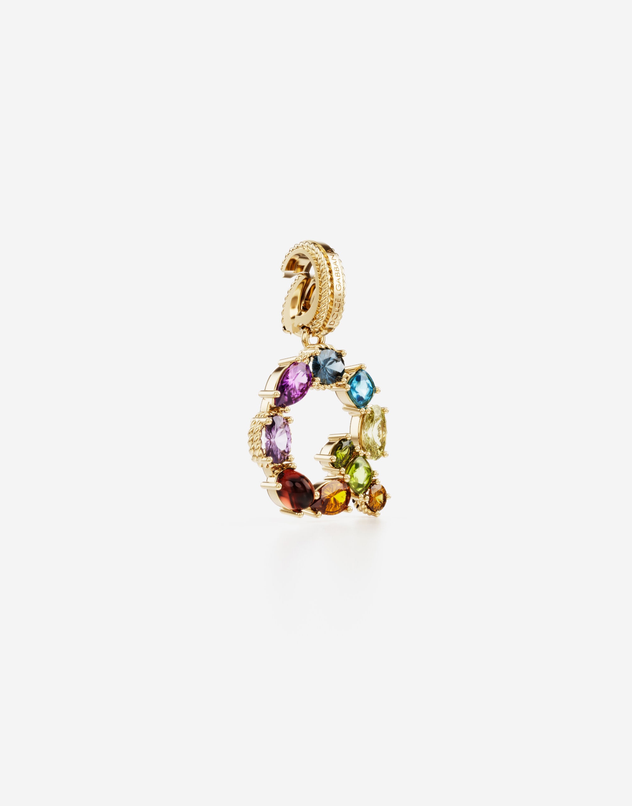 Charm Q Lettering 18-carat yellow gold and multicolored gems - 2