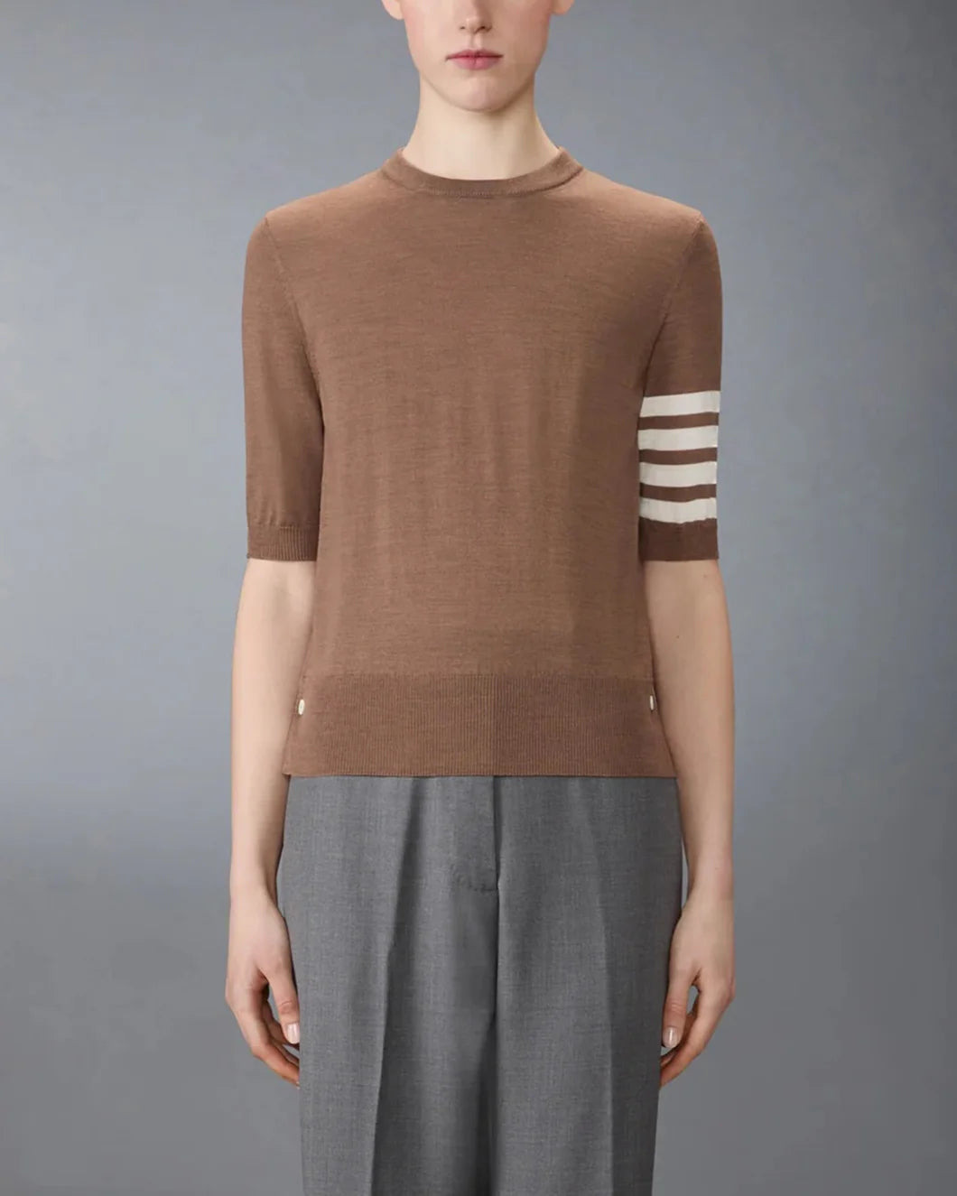 MERINO WOOL JERSEY STITCH 4-BAR TEE - 2