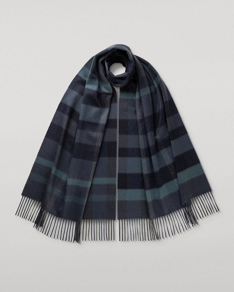 Tantallon Blue Cashmere Scarf 1
