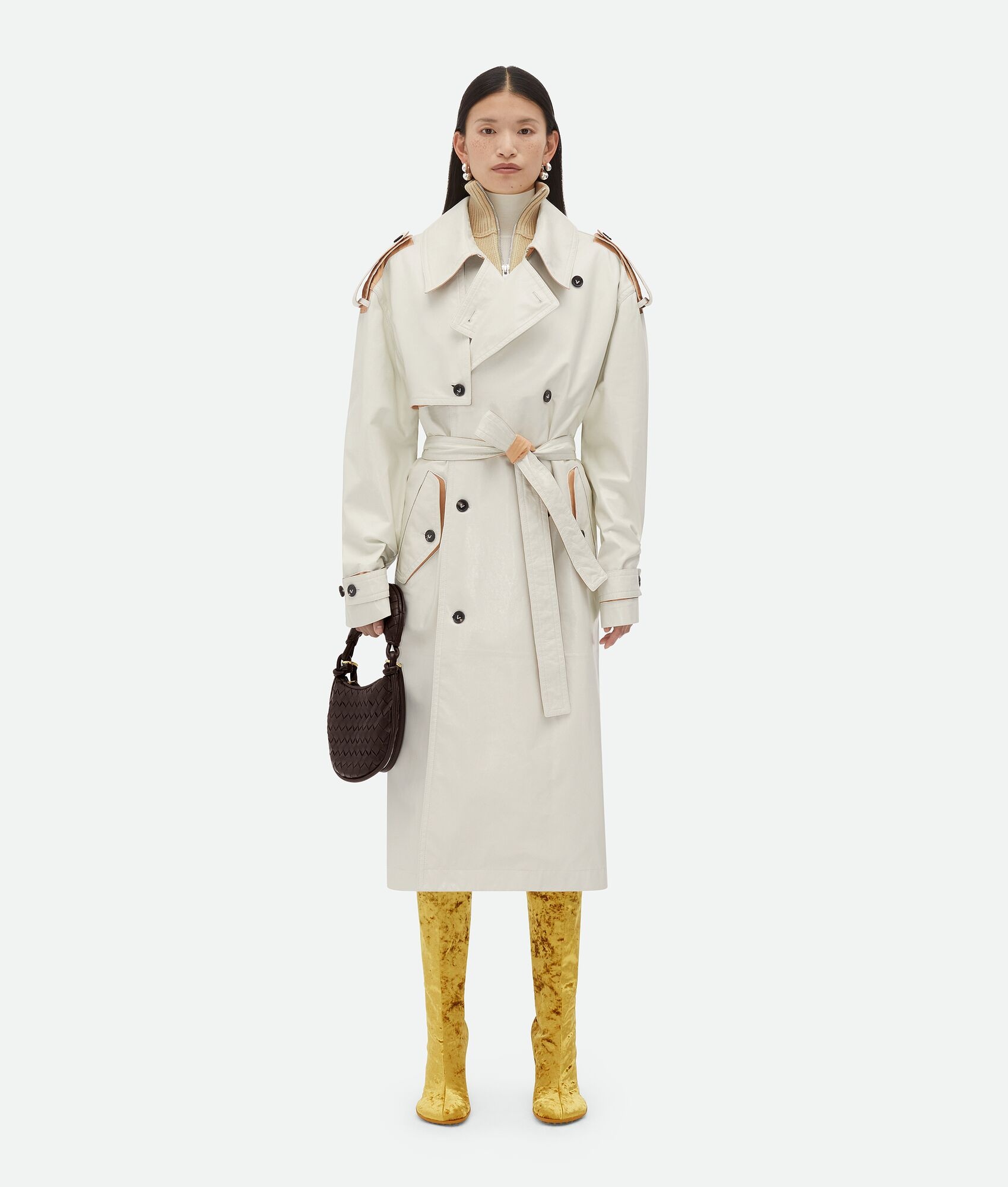 Leather And Cotton Trench - 1