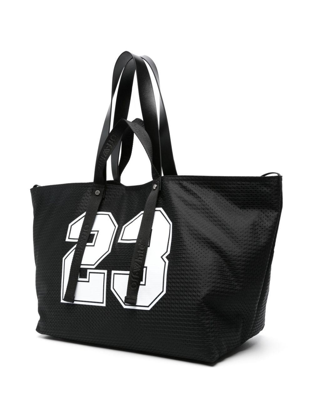 logo-print mesh tote bag - 3