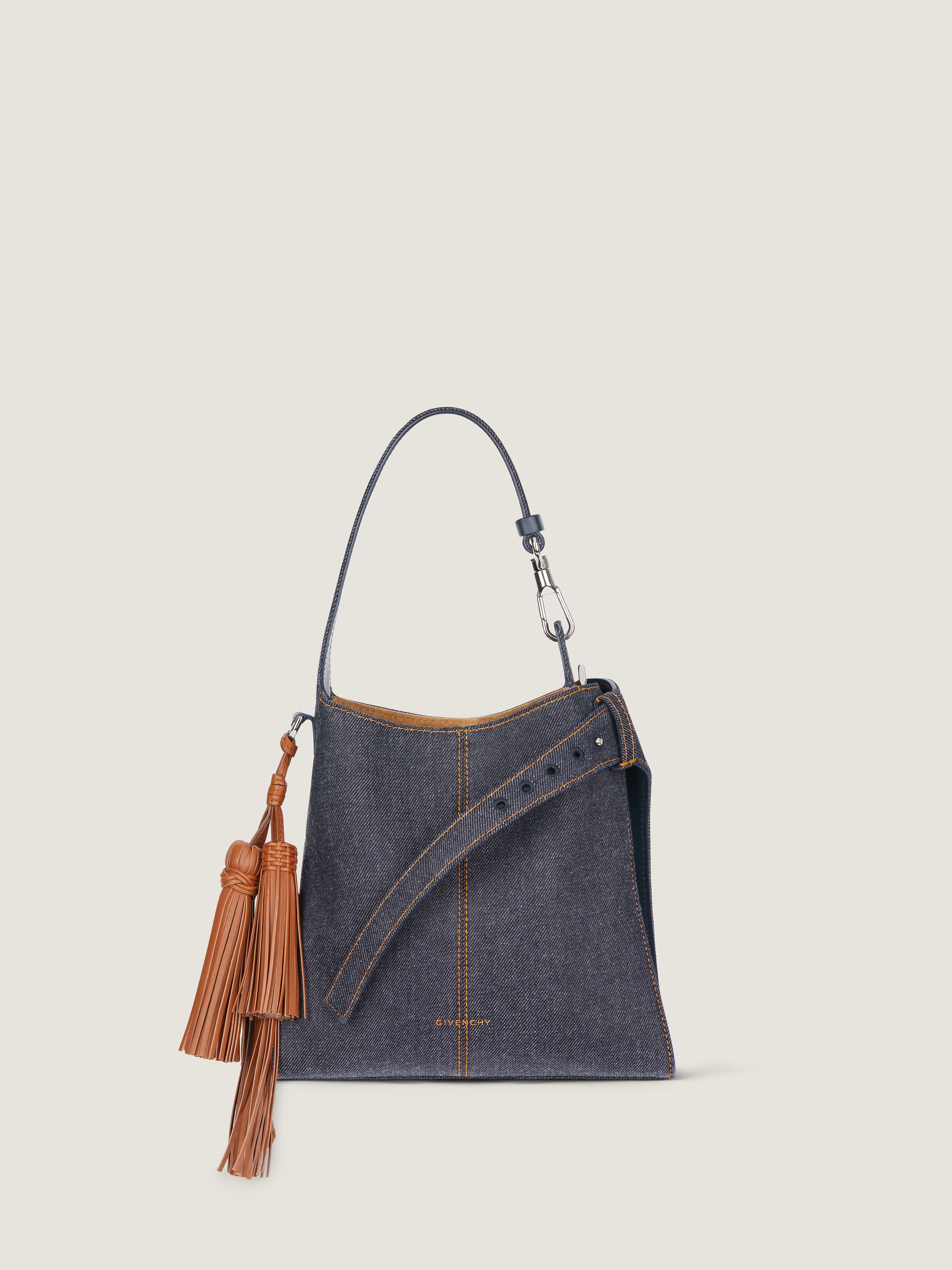MINI BELTED HOBO BAG IN DENIM - 1