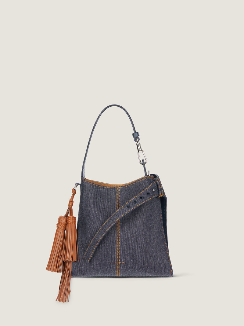 MINI BELTED HOBO BAG IN DENIM 1