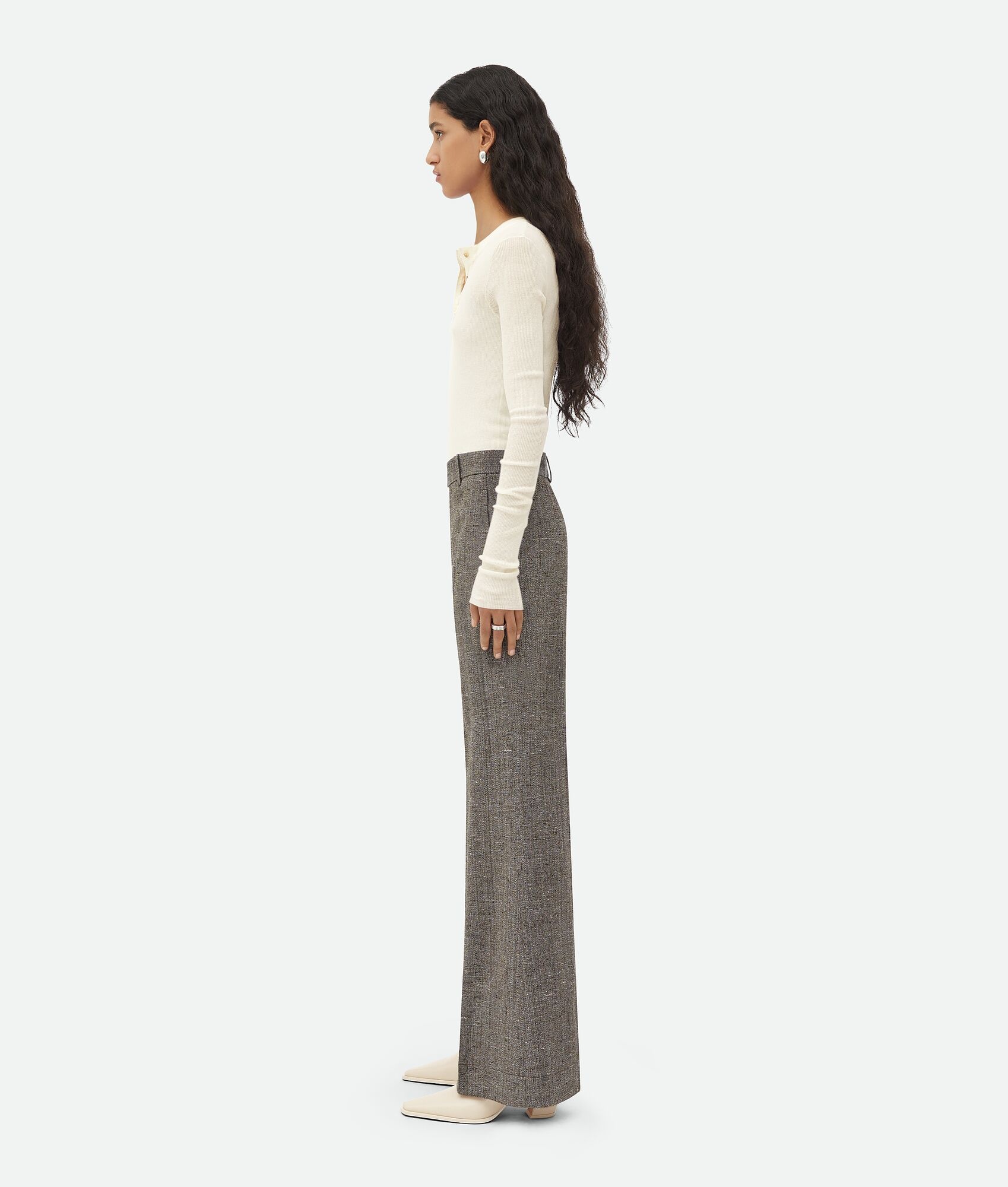 Viscose And Silk Flared Pants - 2