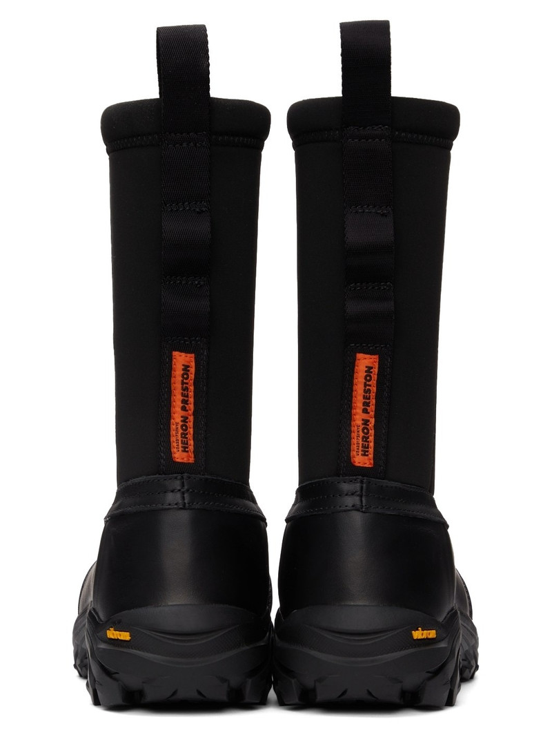 Black Leather Security Sock Boots 4