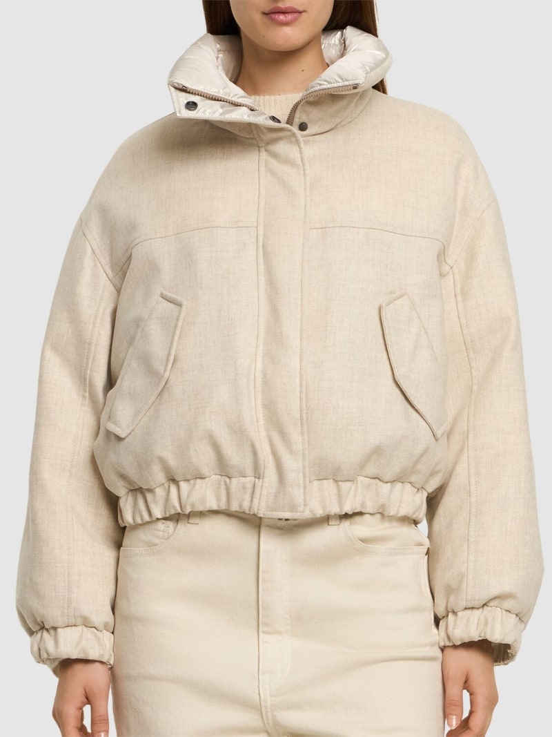 Brunello Cucinelli Cropped tech down jacket | luisaviaroma