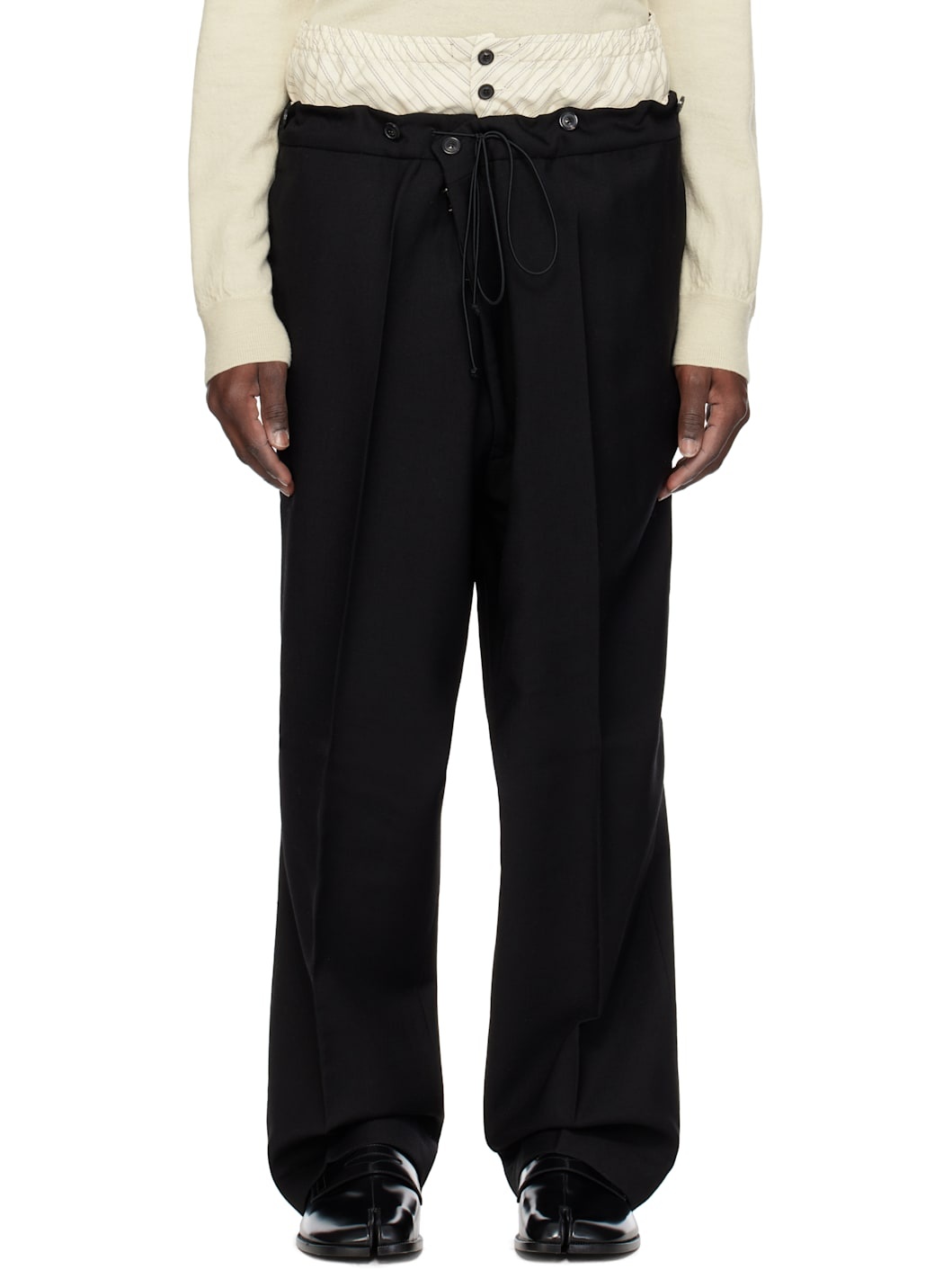 Black Layered Trousers - 1