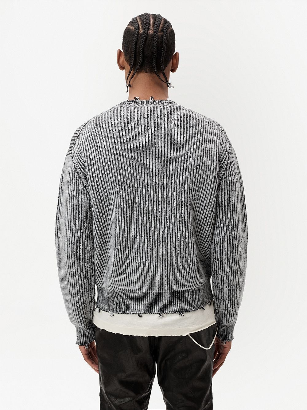 ribbed-knit crewneck jumper - 4
