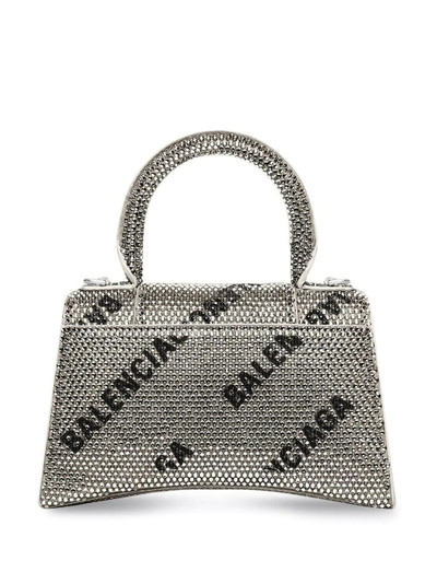 BALENCIAGA rhinestone-embellished logo tote bag outlook