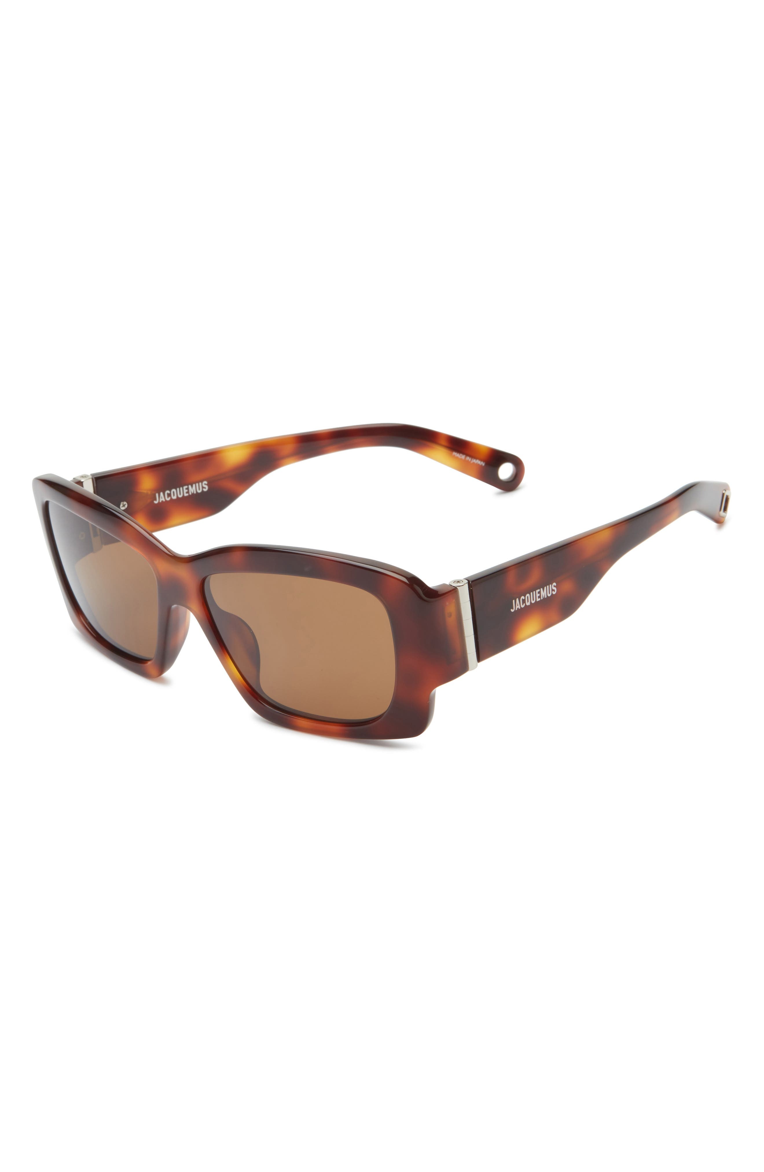 Jacquemus Cruise Square Sunglasses in Silver/Brown at Nordstrom - 2