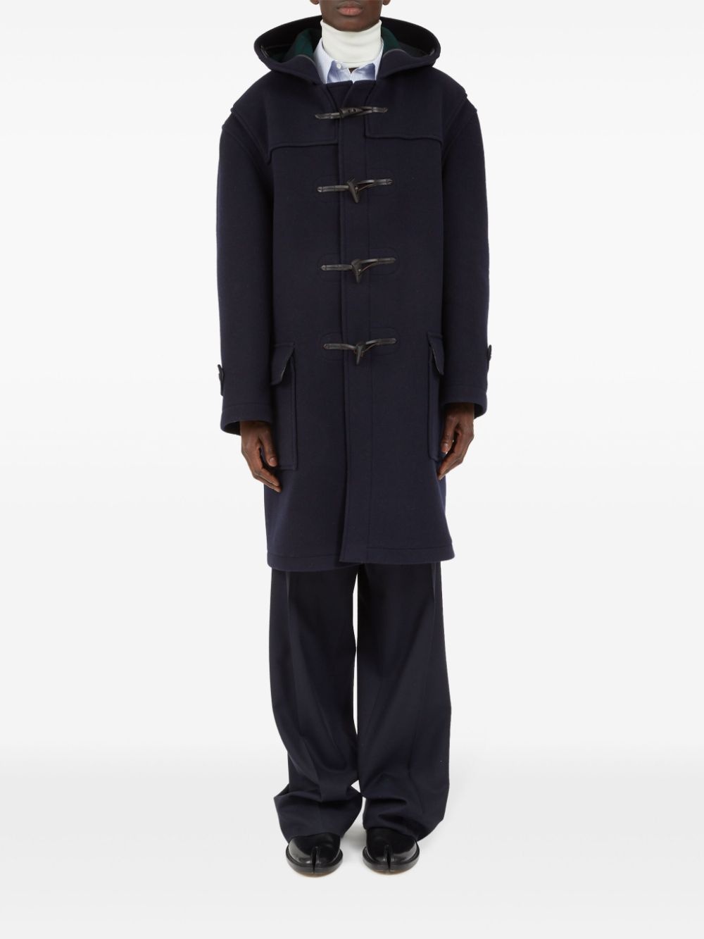 hooded wool coat - 2