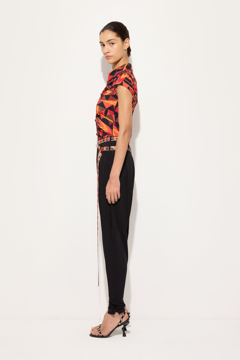 FLOWING PANTS WITH PRINTED BELT 3