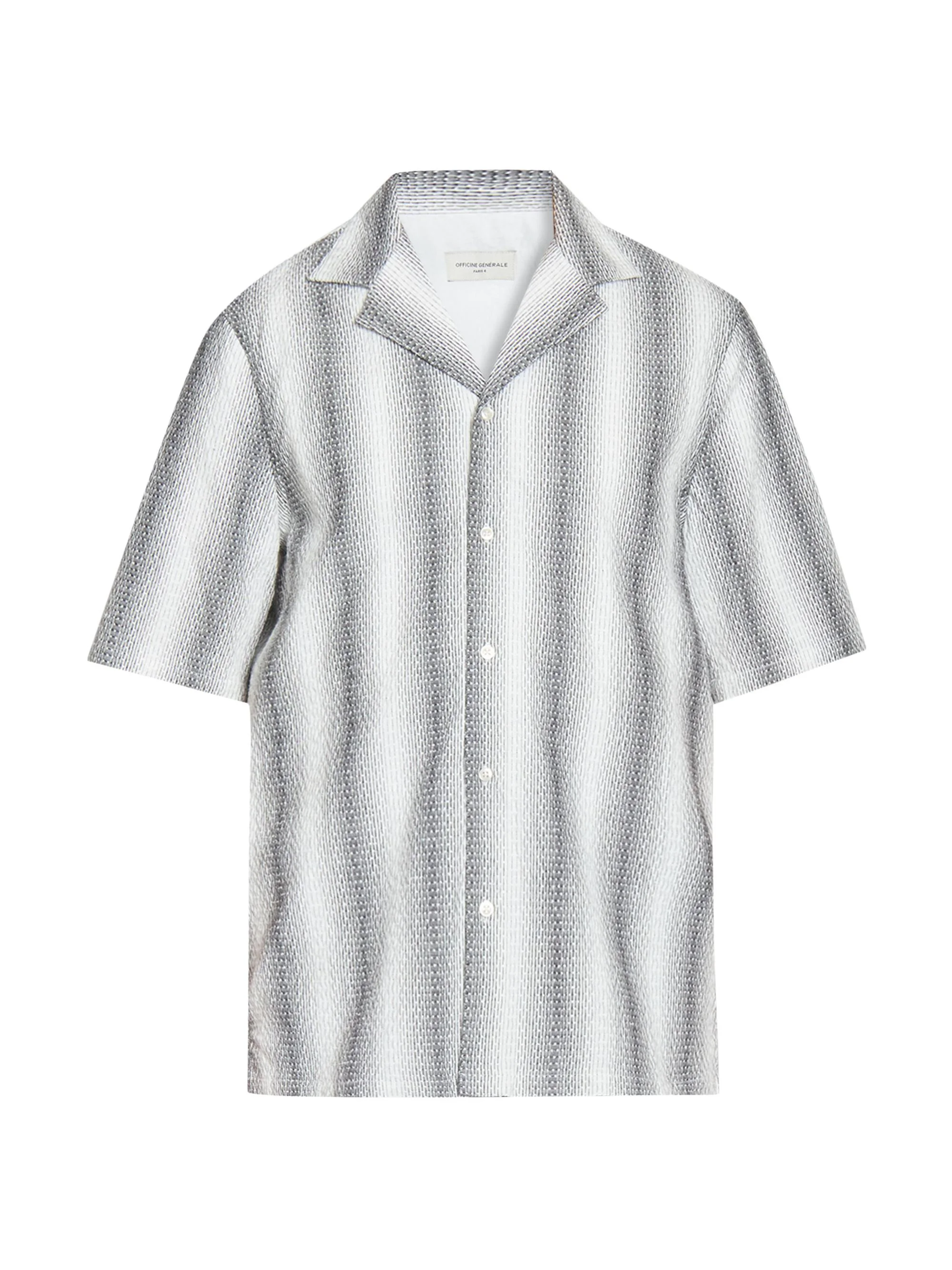 Men Eren Striped Short-Sleeve Shirt - Mid Grey White - 1