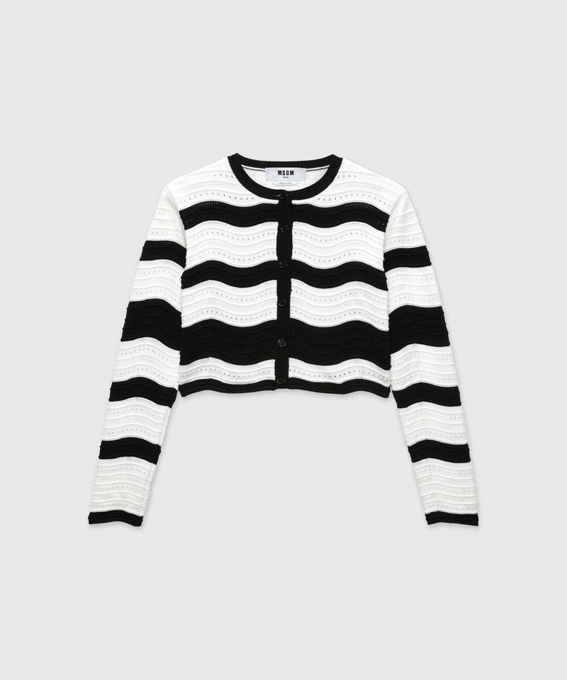 MSGM Waves cropped sweater - 1