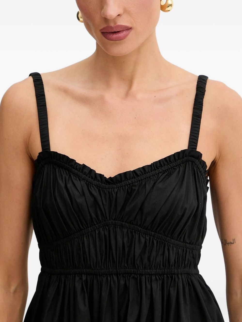 gathered-bodice midi dress - 3